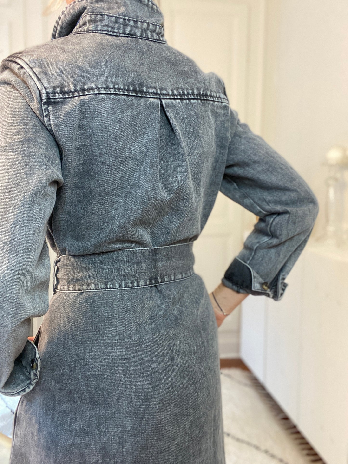 Robe en jean grise