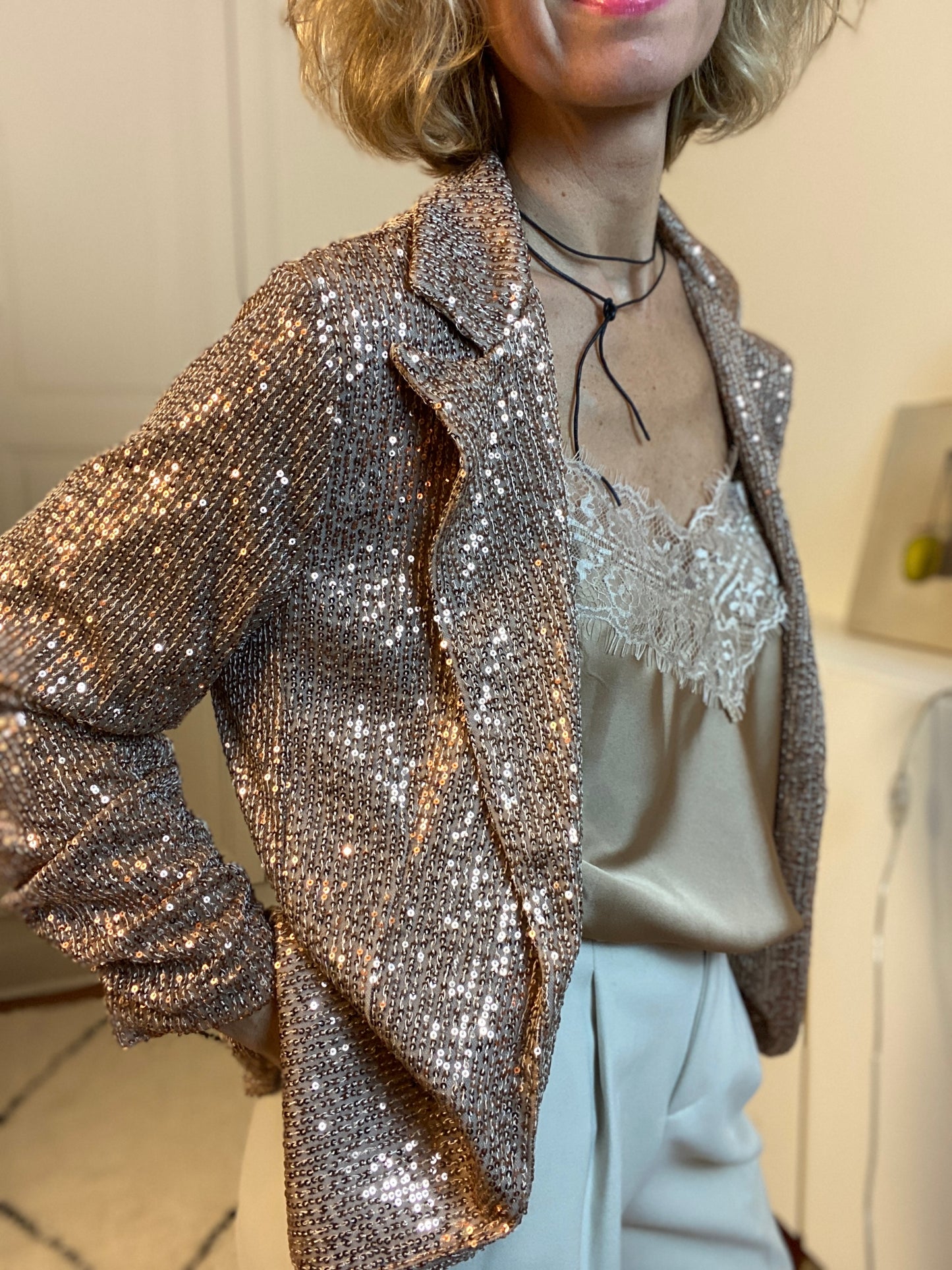 Veste à paillettes