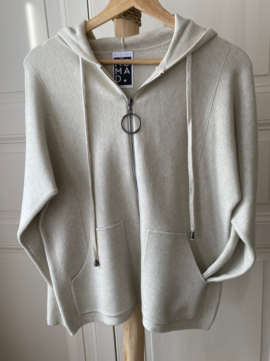 Gilet zippé avec capuche